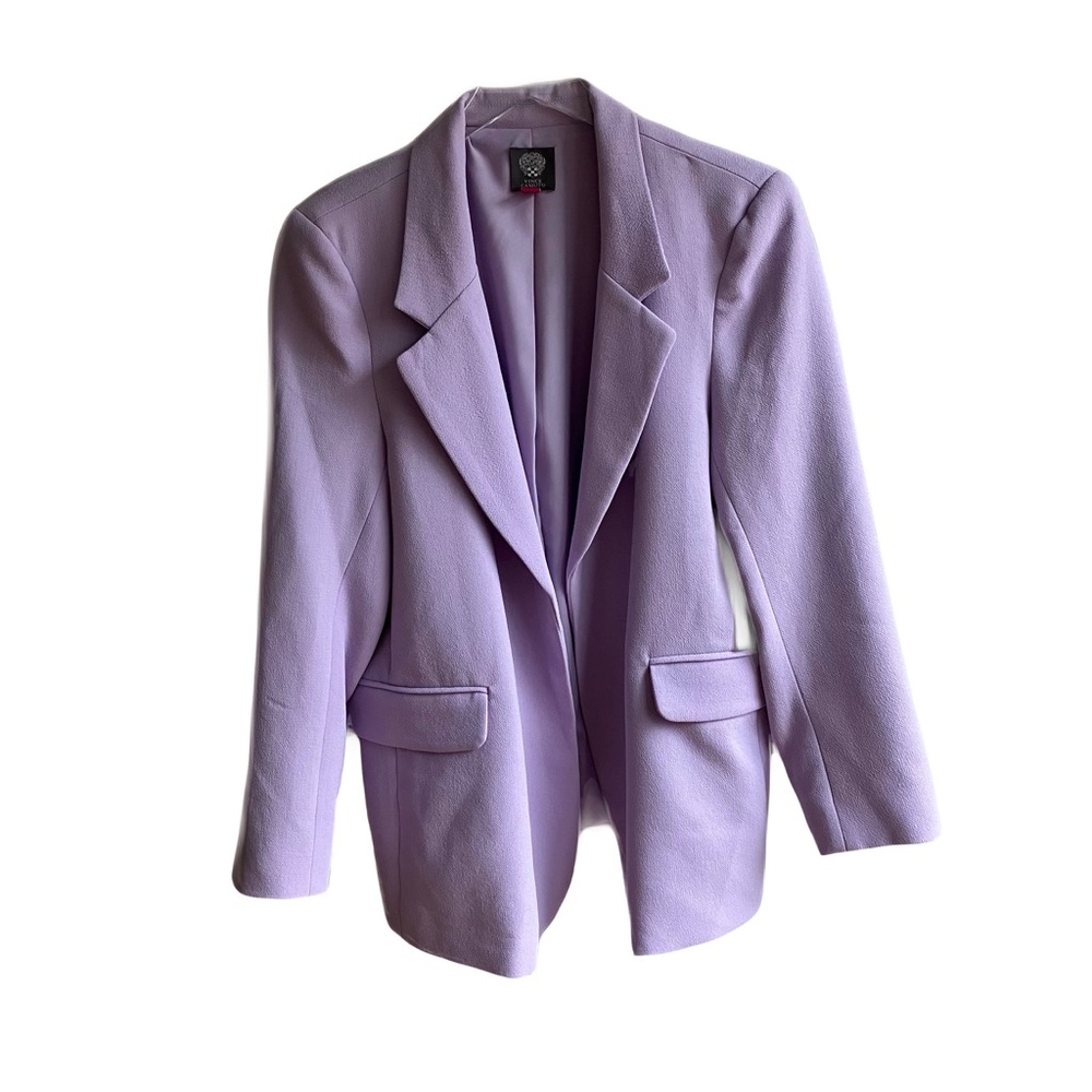 Vince Camuto Parisian Crepe Blazer Size 16 Purple Open Front Work Jacket Spring
